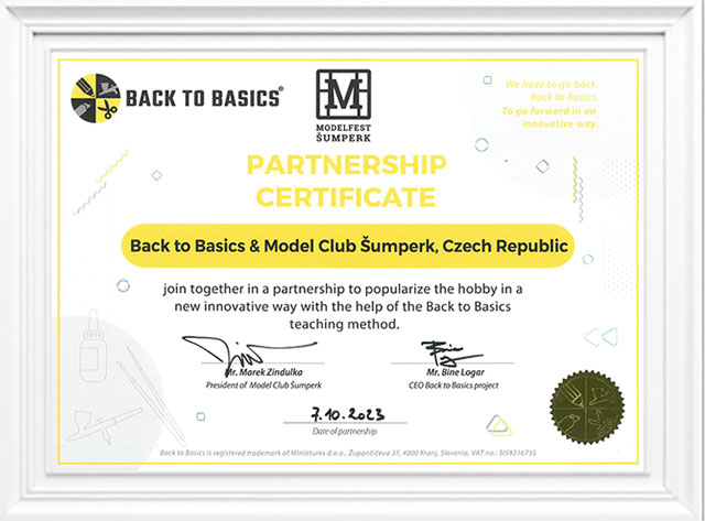 Certifikat MODEL CLUB ŠUMPERK